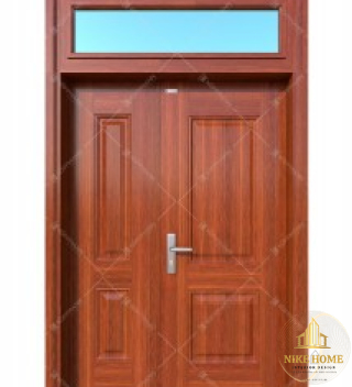 Cửa Thép Vân Gỗ 2 Cánh Lệch 4