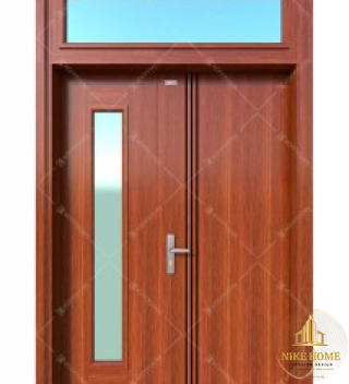 Cửa Thép Vân Gỗ 2 Cánh Lệch 1