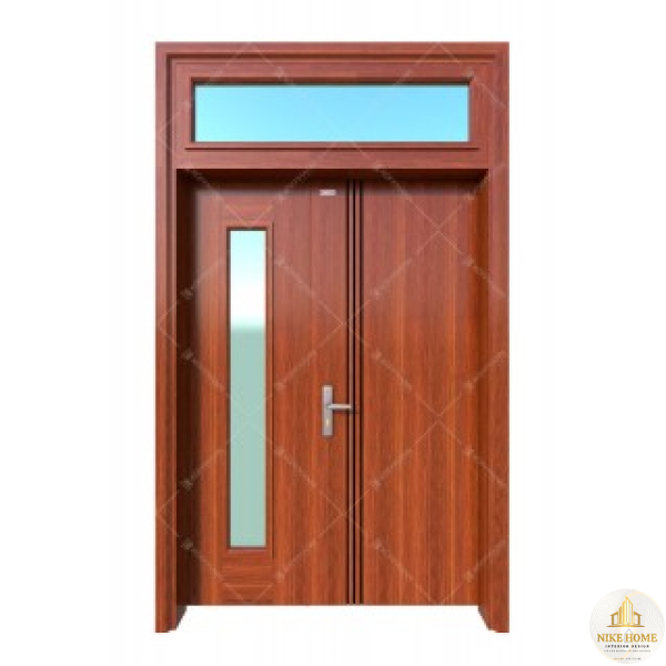 Cửa Thép Vân Gỗ 2 Cánh Lệch 1