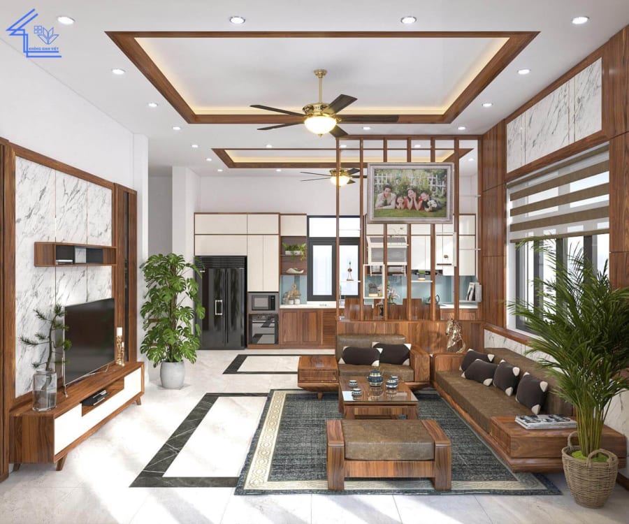 Ý tưởng thiết kế phòng khách biệt thự nhà vườn đẹp  Kiến trúc Angcovat