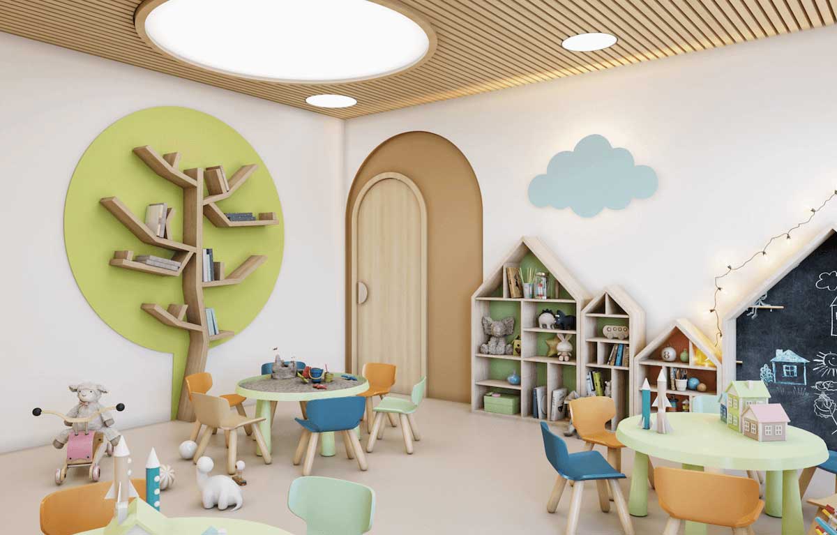 thiết kế nội thất trường mầm non mẫu 1