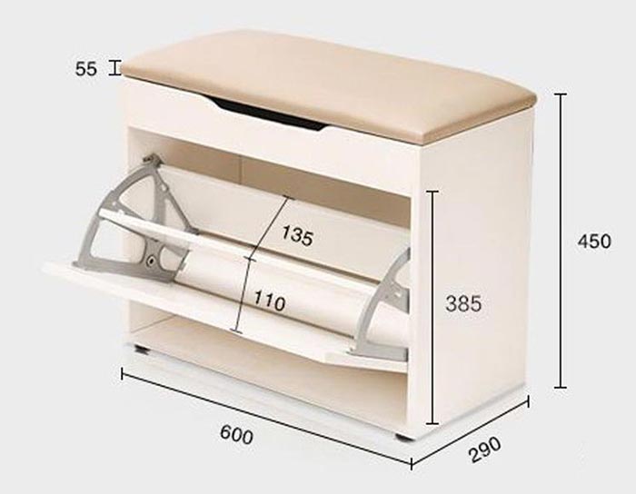 kích thước chuẩn tủ giầy
