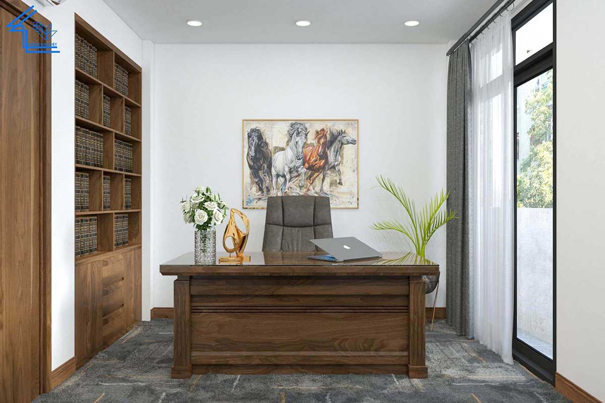 Thiết kế, thi công nội thất liền kề anh Tài - Hà Đông 55 nha o ket hop van phong cong ty 25