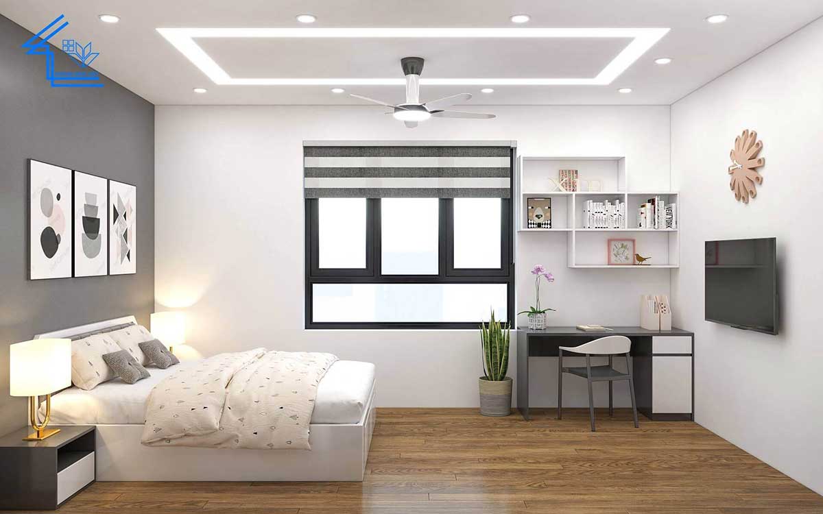 Thiết kế, thi công nội thất liền kề anh Tài - Hà Đông 37 nha o ket hop van phong cong ty 7