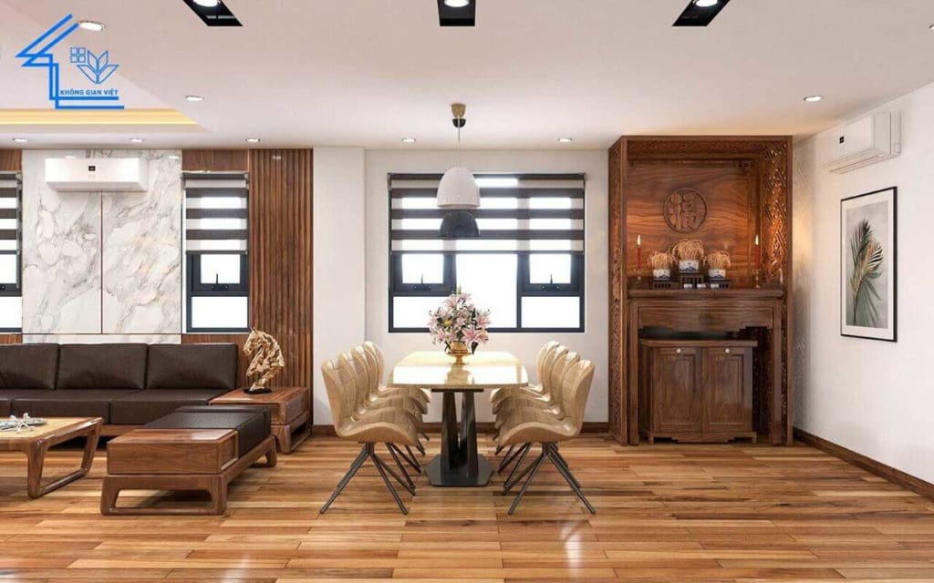 Hình ảnh thực tế công trình nhà phố do Không Gian Việt thực hiện